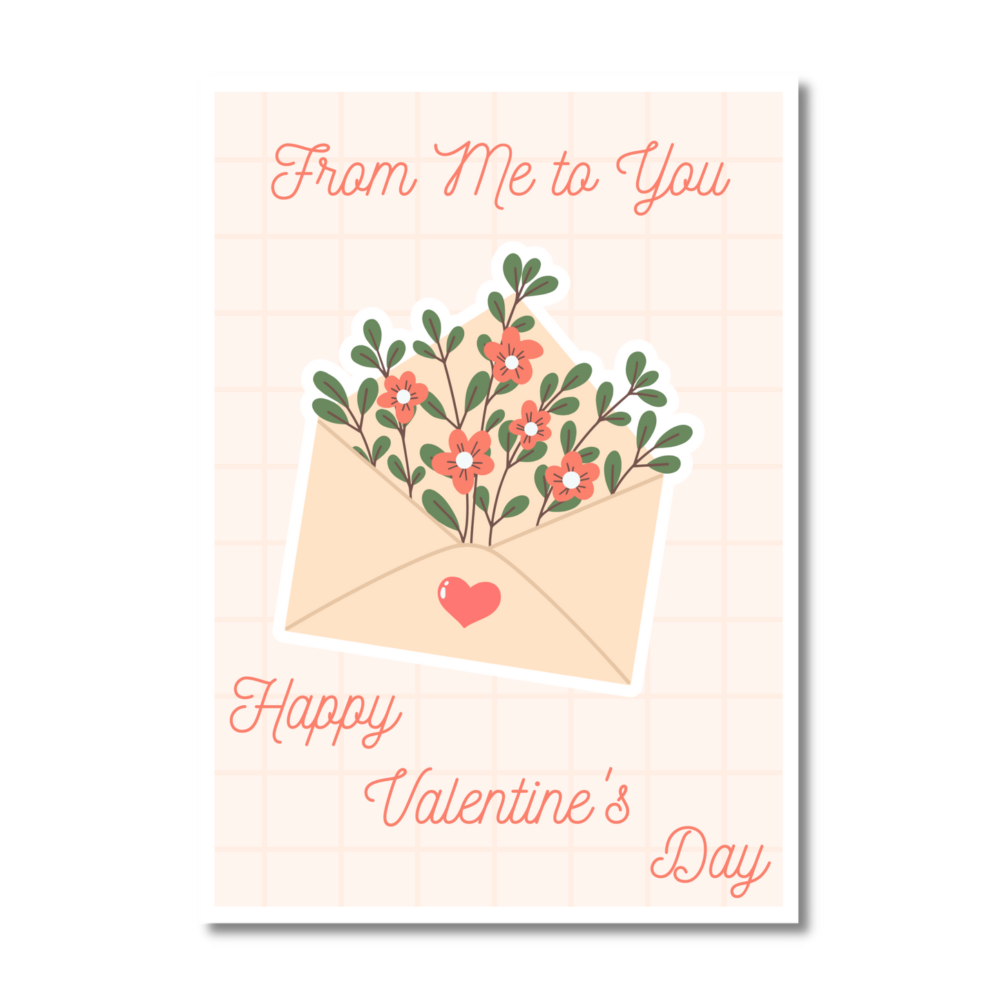 Floral Envelope Valentine's Day Greeting Card (Copy) (Copy)