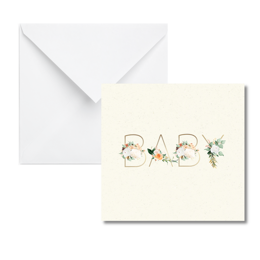 Floral Letters BABY Gift Enclosure Card