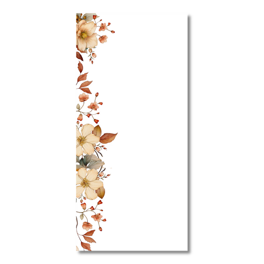 Autumn Floral Border Long Note Pad