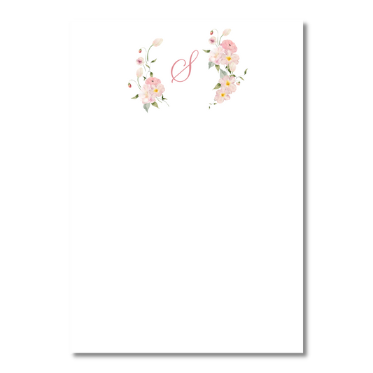 Floral Accent Monogram Note Pad