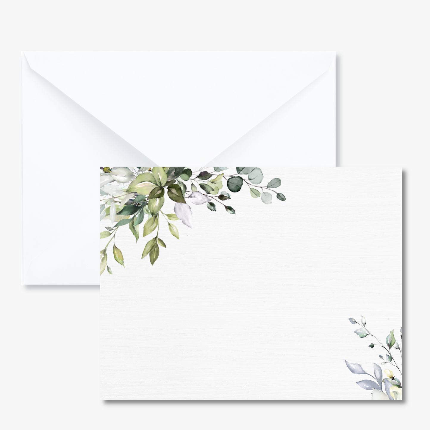 Lush Greenery Flat Note Card Set