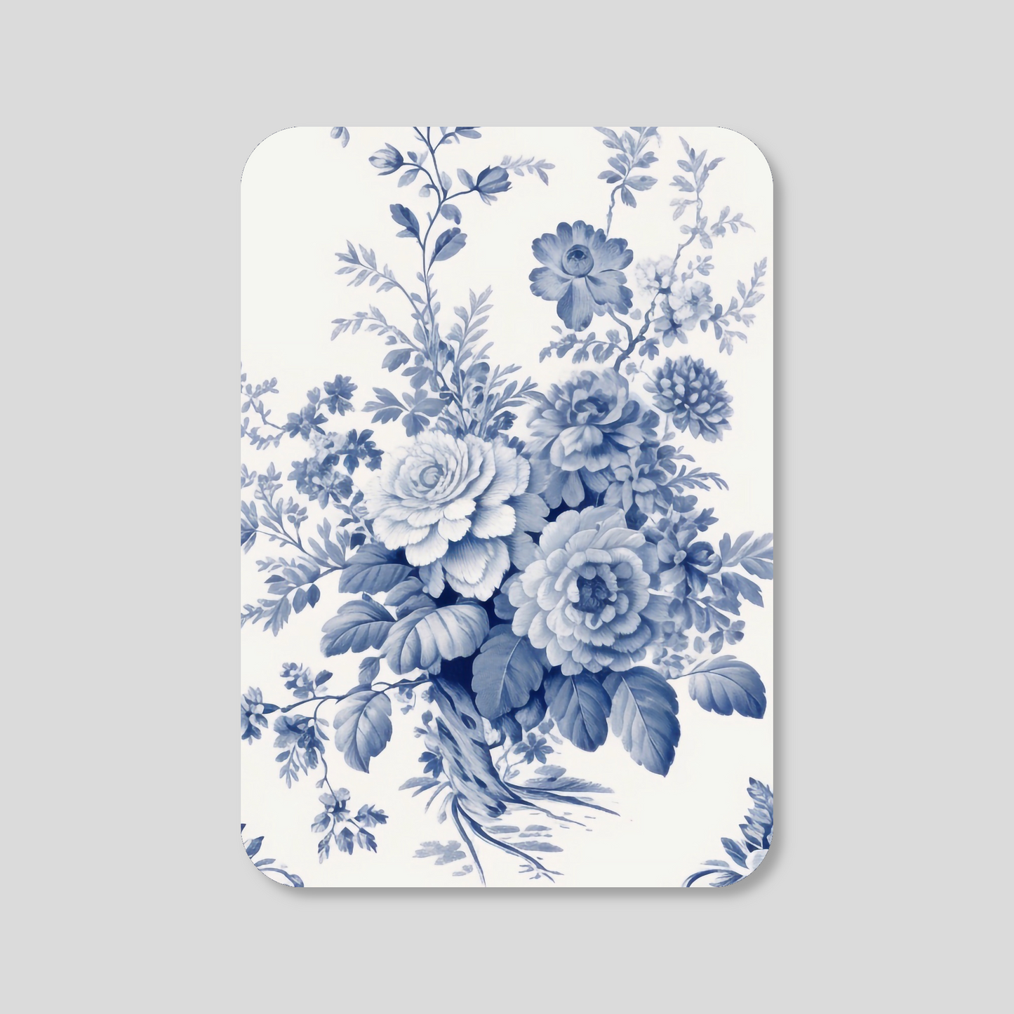 Blue Toile Floral Mini Note Cards