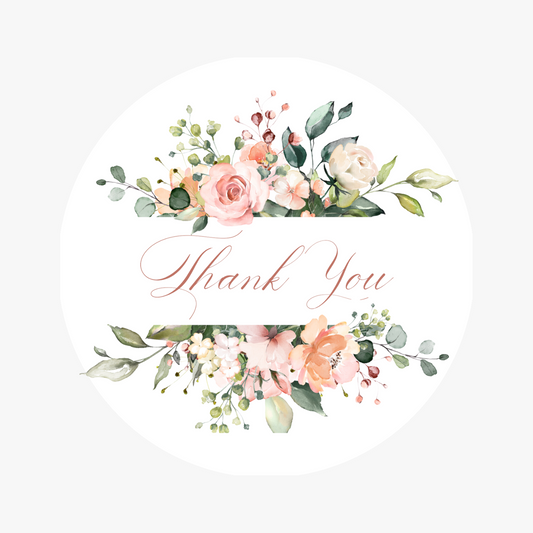 Floral Frame Thank You Labels