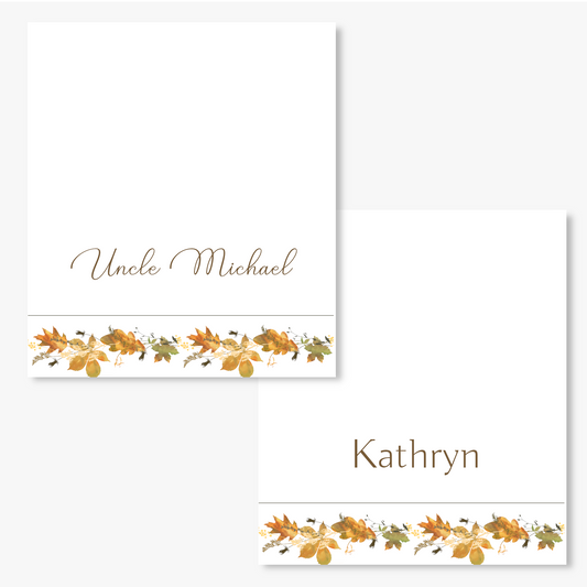 Autumn Leaves Border Place Cards