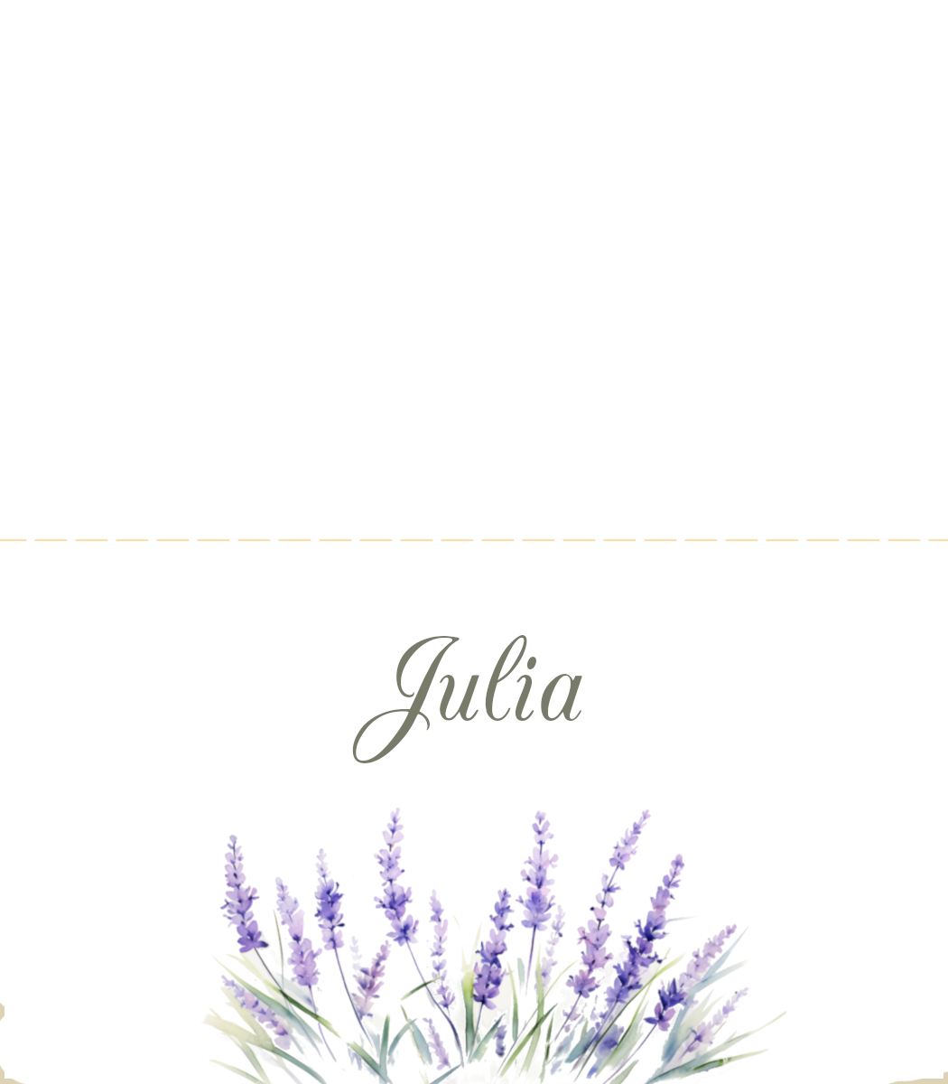 Lavender Spray Printed Place Cards