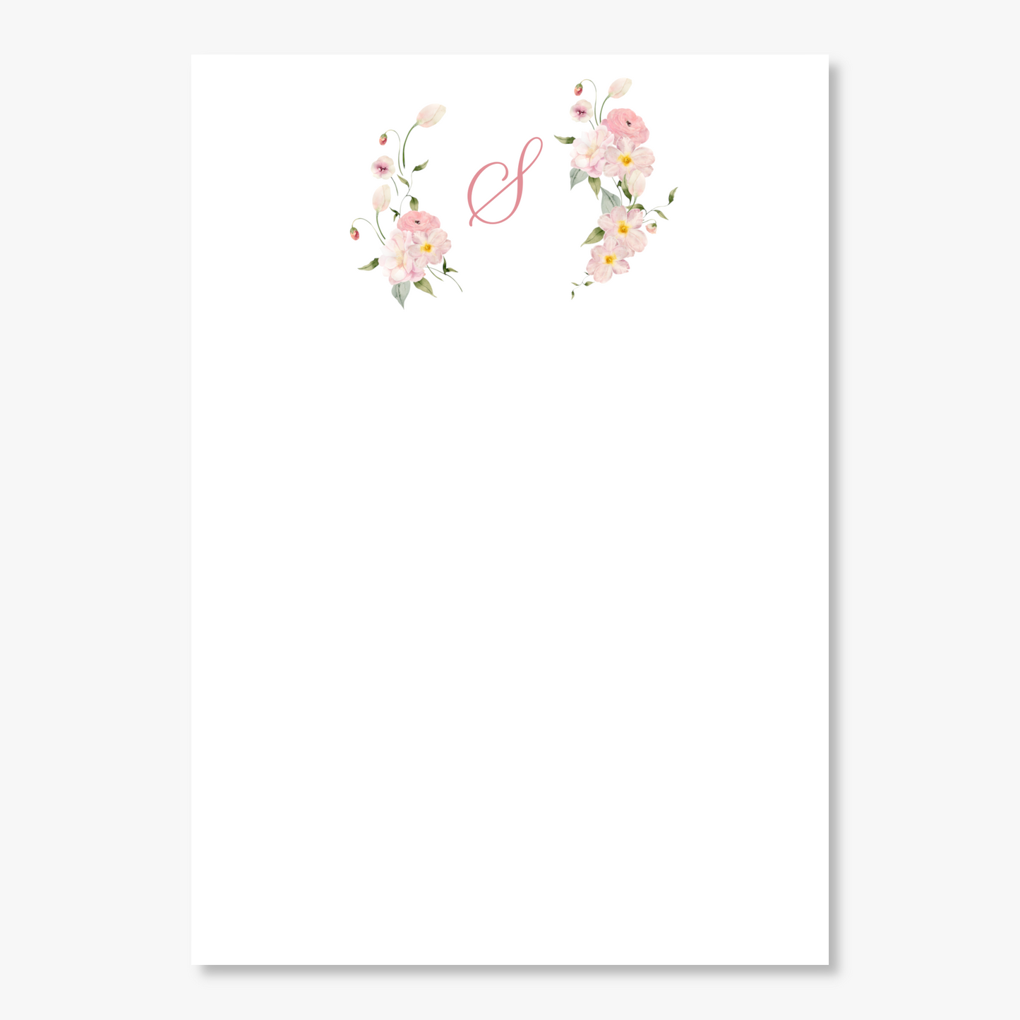 Floral Accent Monogram Note Pad