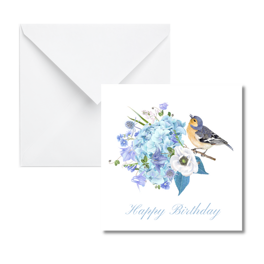 Hydrangea and Bird Gift Enclosure Card