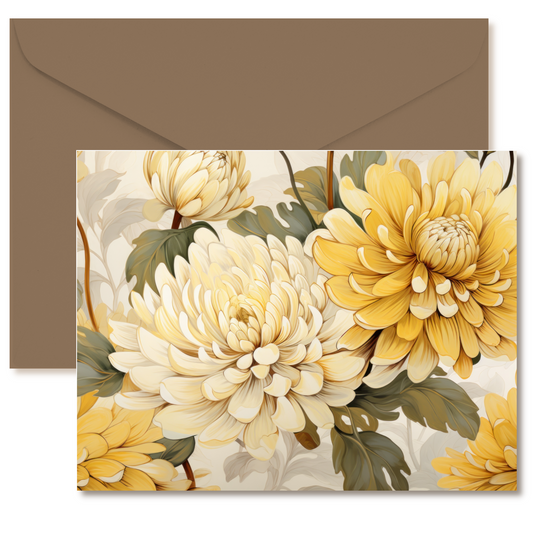 Watercolor Chrysanthemums Note Cards