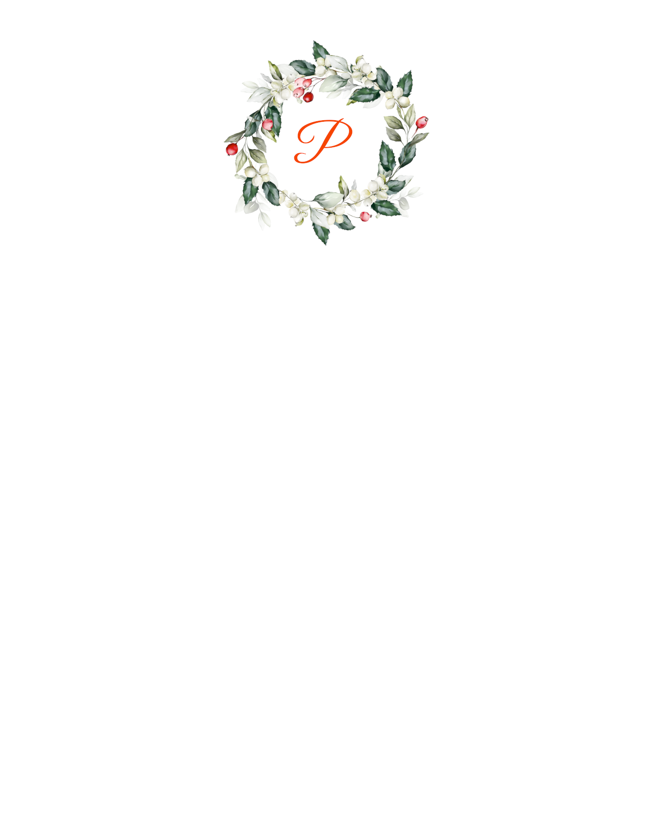 Holly Wreath Monogrammed Note Pad