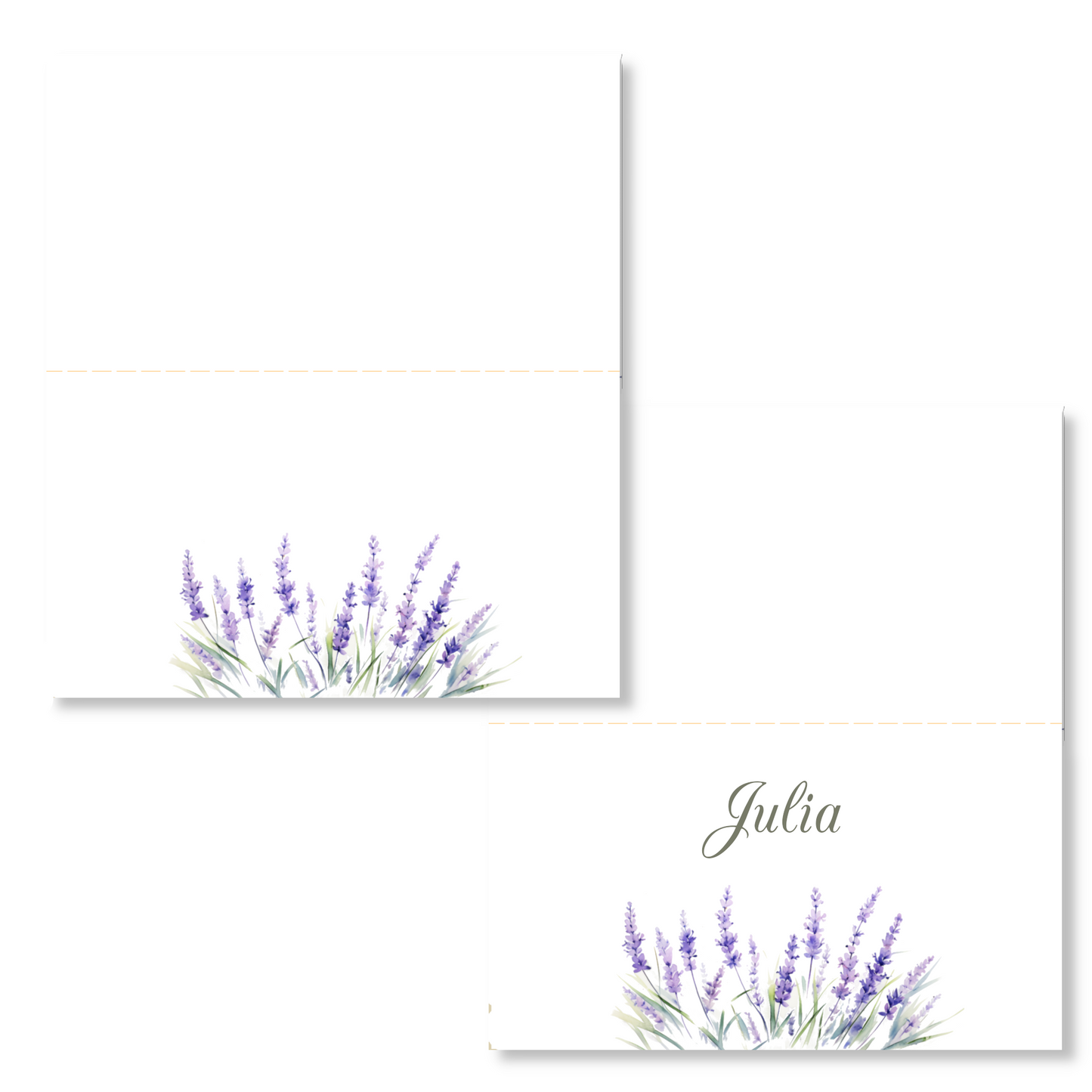 Lavender Spray Printed Place Cards