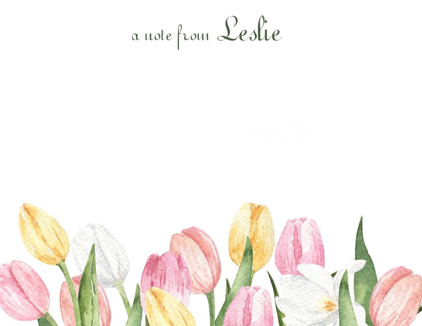 Pastel Tulip Border Flat Notes