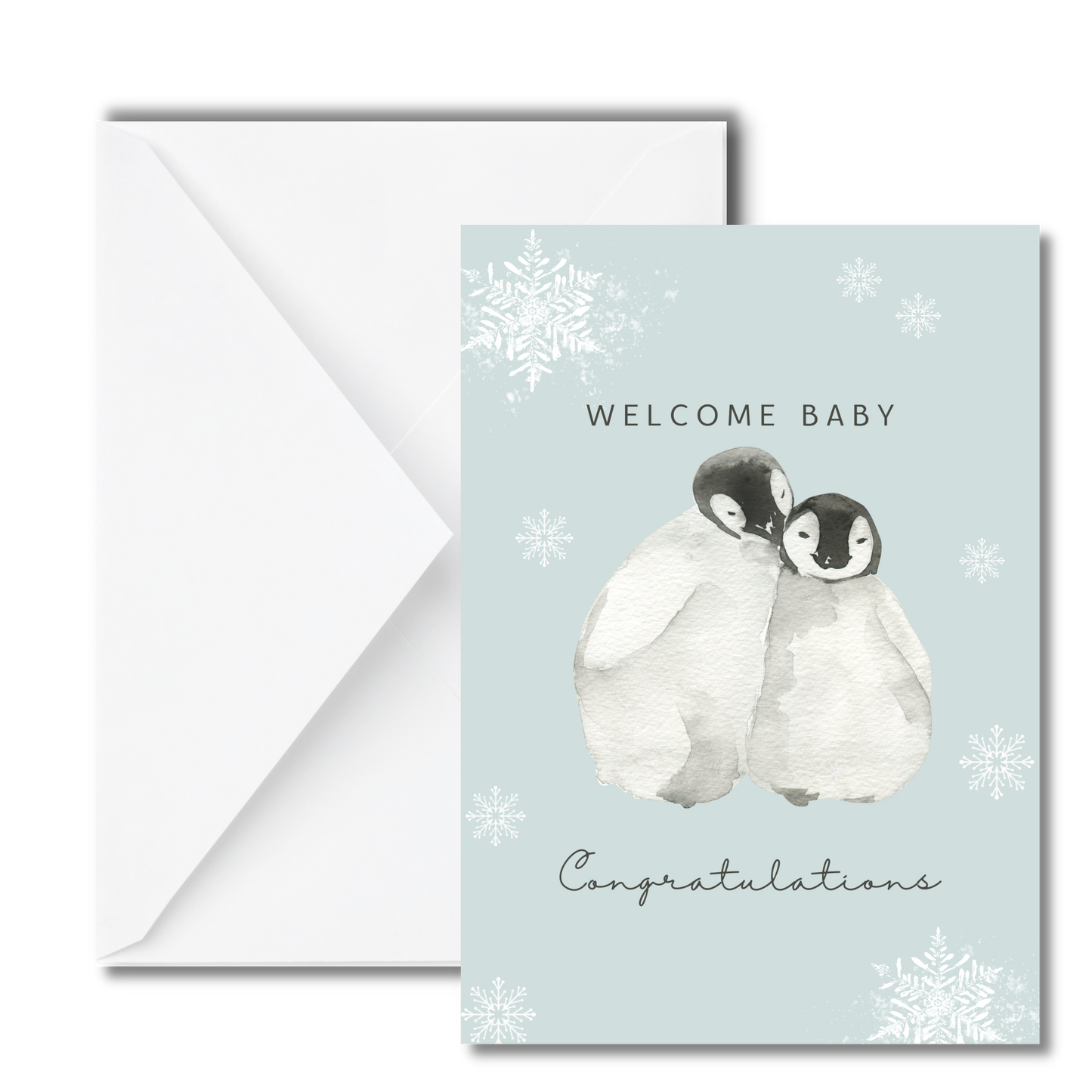 Penguin Parents New Baby Congratulations Greeting Card