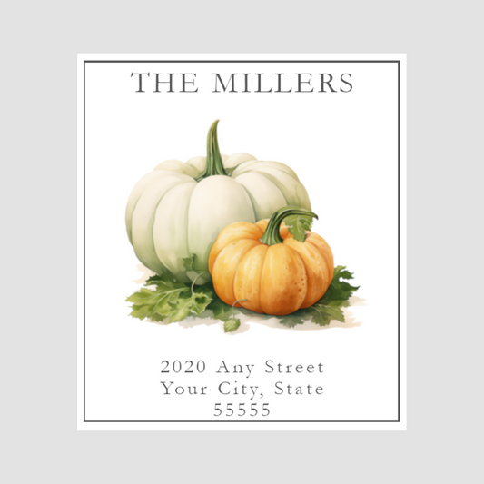 Autumn Pumpkins Printed Return Address Labels