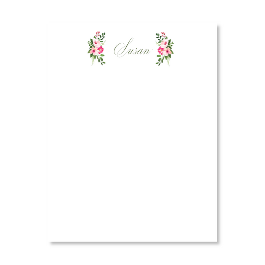 Personalized Floral Accent Note Pad