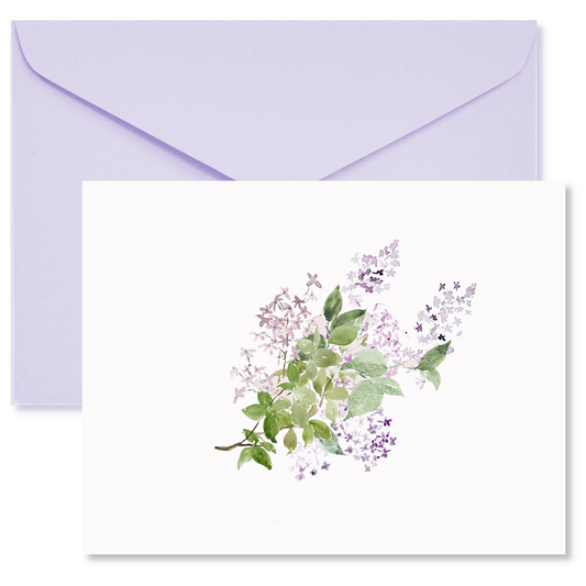 Lilac Bouquet Watercolor Note Cards