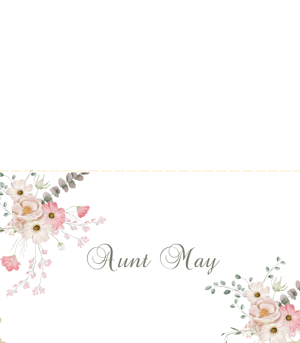 Spring Bouquet Printed Place Cards