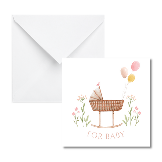 Bassinet Baby Gift Enclosure Card