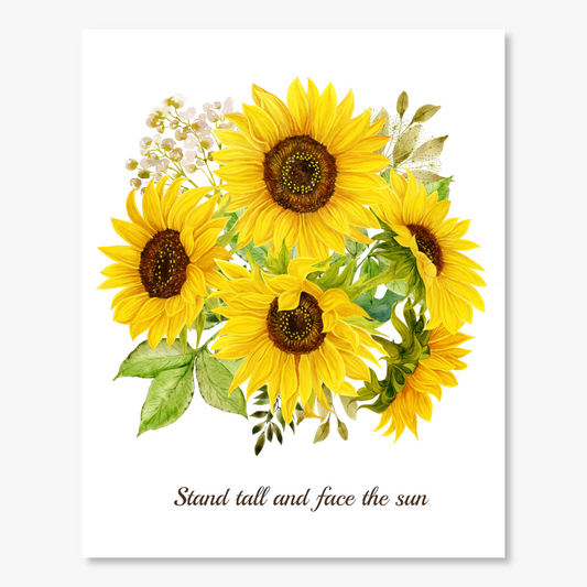 Bold Watercolor Sunflower Digital Print