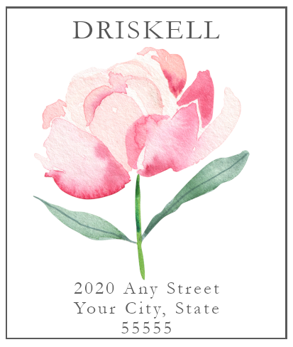 Rose in Bloom Printed Return Address Labels