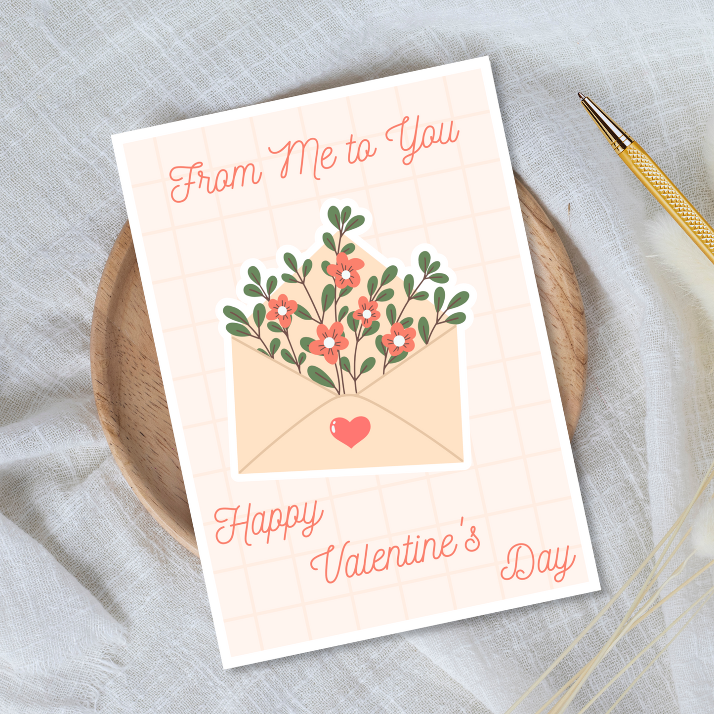 Floral Envelope Valentine's Day Greeting Card (Copy) (Copy)