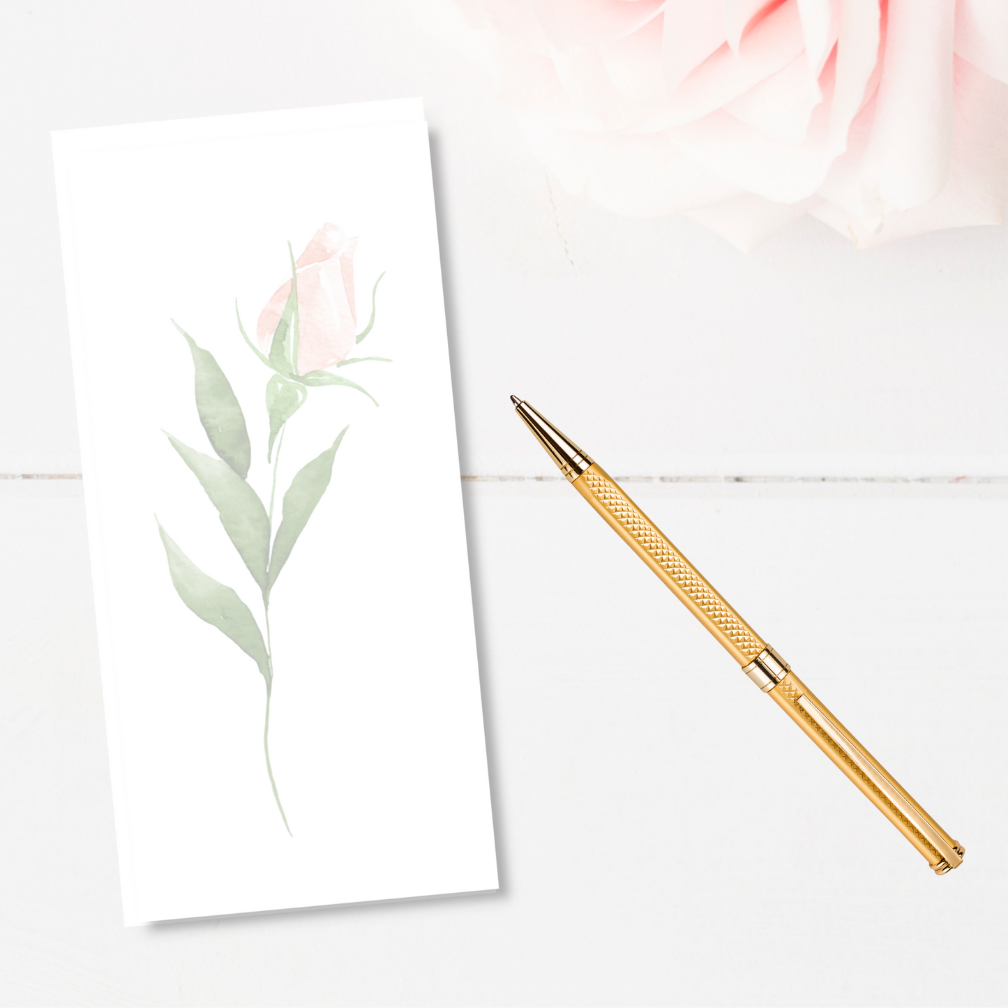 Opaque Rosebud Long Note Pad