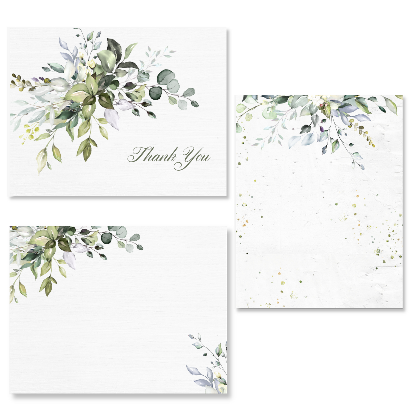 Lush Watercolor Greenery Stationery Set