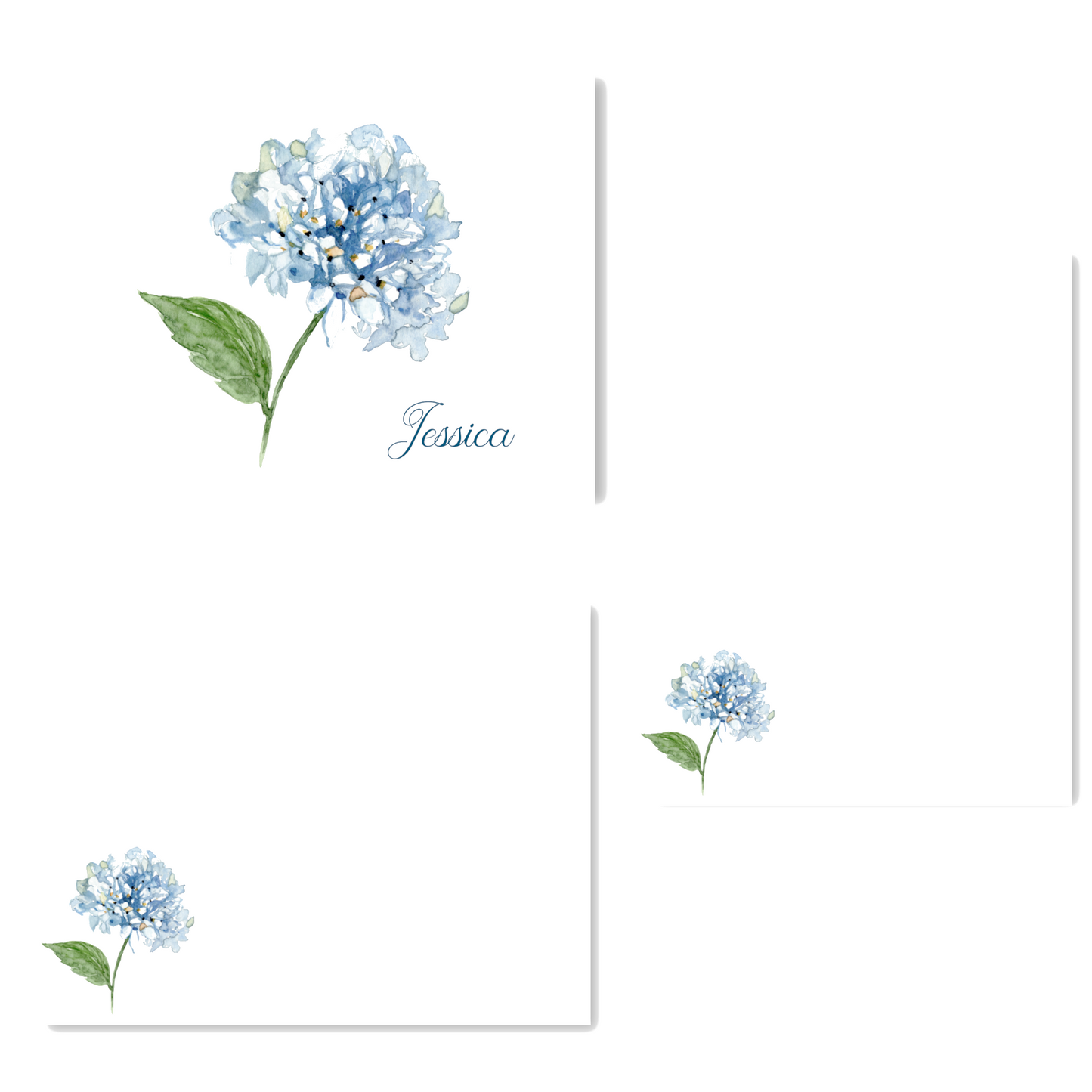 Blue Hydrangea Stationery Set